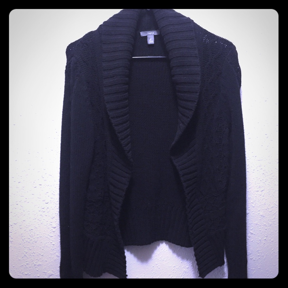 Black knit cardigan
